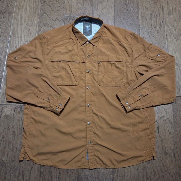 REI Co-Op Men Sahara Vented Roll Tab Pockets Outdoor Shirt XXL 2XL - Picture 1 of 8